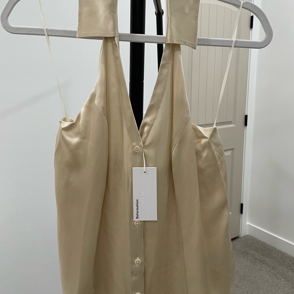 Reformation Erin Silk Top